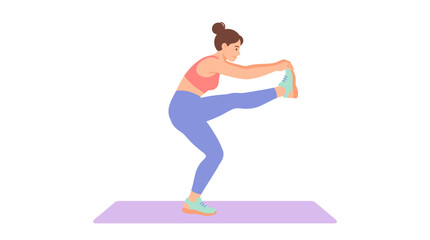 Fototapeta premium Woman performing yoga pose on mat.