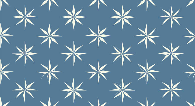 Seamless geometric pattern with spiky twelve-pointed stars, often referred to as compass roses. elegant abstract background for design and decor