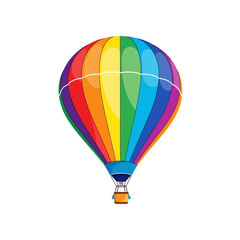 Fototapeta premium Vibrant Rainbow Hot Air Balloon Illustration.