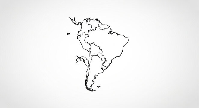 Outline of South America - A Simple Geographical Representation.