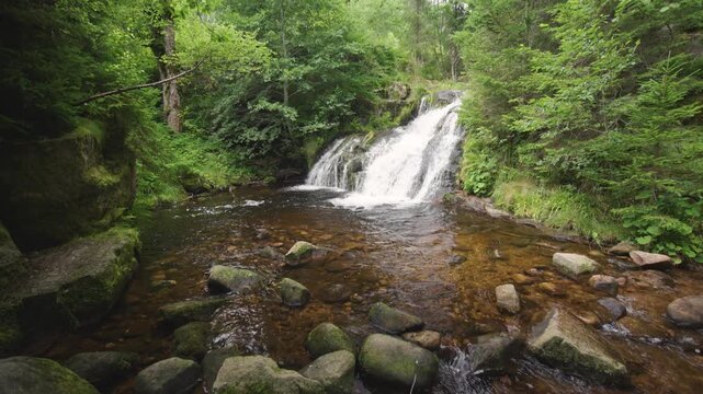 Waterfall in Menzenschwander cascade in Black Forest Germany Schwarzwald