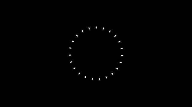Fireworks circle burst explosion using line shapes and shiny ellipse blast, cartoon firework circle bursting line effects on black screen background. 4K