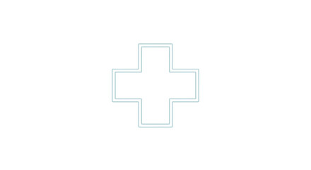Fototapeta premium Green neon cross medical symbol.