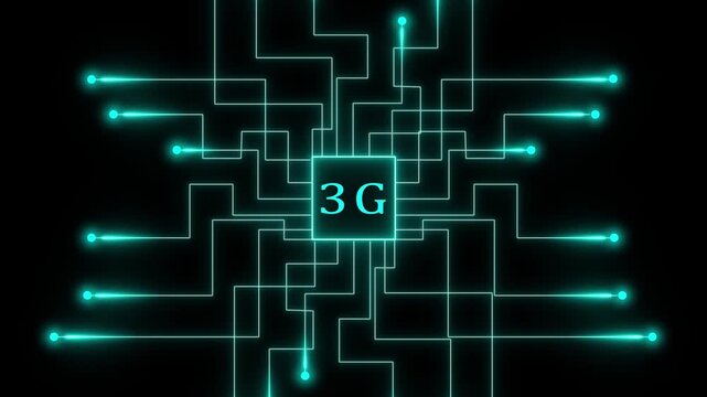 Modern visual representation of a 3g network infrastructure with glowing digital pathways.