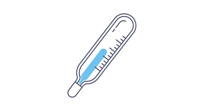 Thermometer with rising blue temperature.