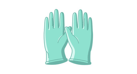 Obraz premium Teal rubber protective work gloves.