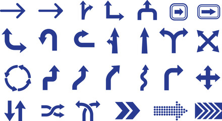 Fototapeta premium Blue Navigation & Directional Arrows Set
