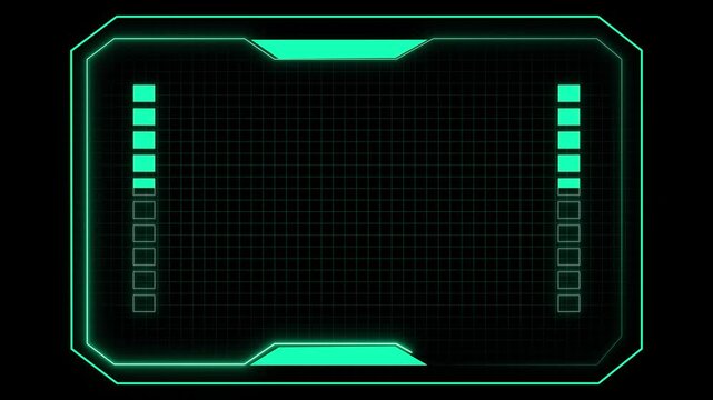 Futuristic screen with glowing interface and minimalist design elements