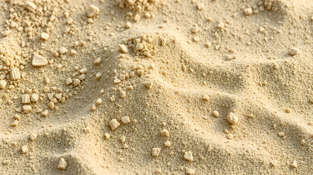 Macro view of compacted bentonite and sand mixture on ground