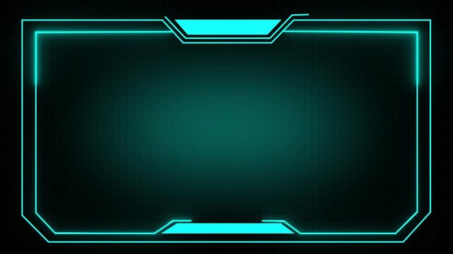 Modern abstract geometric design with cyan outline on black background