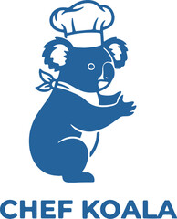 koala bear wearing chef hat and apron © GraphicGrove