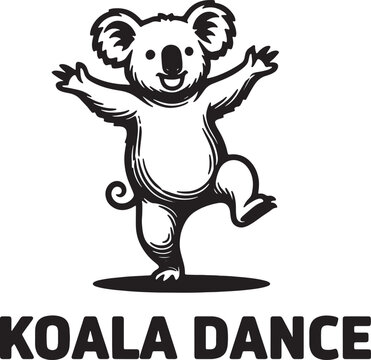 koala dancing on one leg with arms outstretched