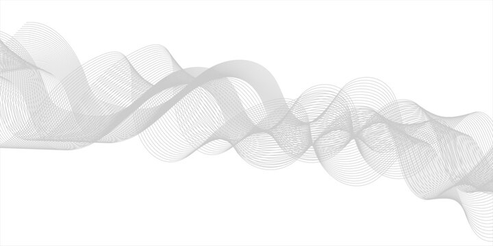 Isolated white smoke swirls create an artistic silver wave pattern with a light blue bubble texture and DNA design vector on a white background.