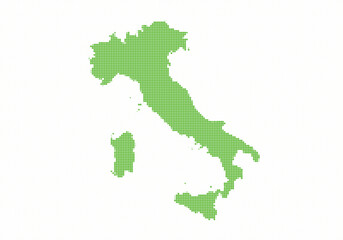 Obraz premium Pixelated green map of italy on for geography concepts