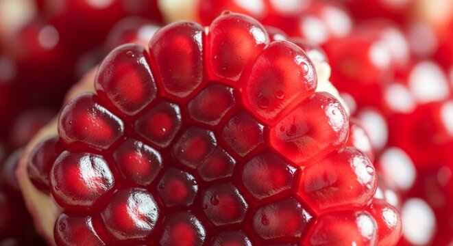 Juicy Pomegranate Arils in Photorealistic Macro Detail