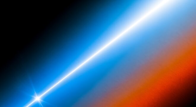 Space Light Beam Crossing Colorful Cosmic Gradient