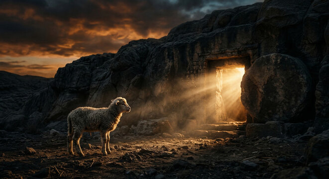 The Lamb of God &mdash; Innocent and Risen Before the Open Tomb