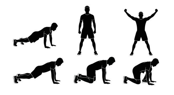 Fitness Silhouette Set: Exercise Routine Collection