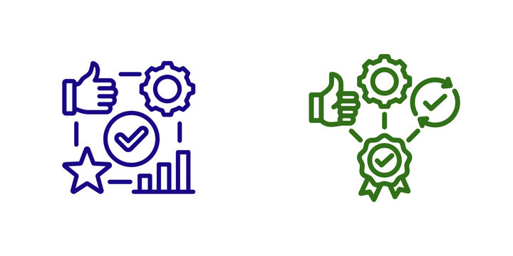 Business Performance Quality Icons isolated on transparent background
