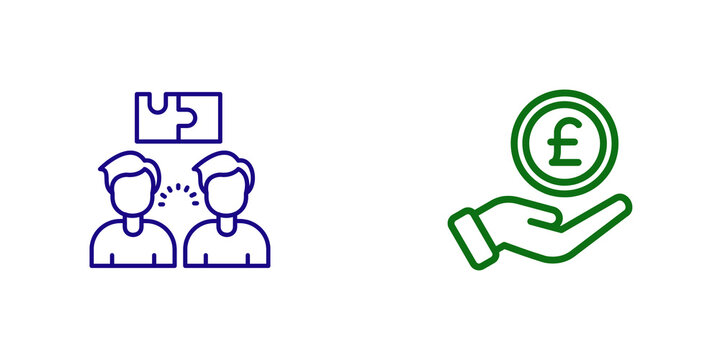Business Teamwork and Pound Money Icon isolated on transparent background