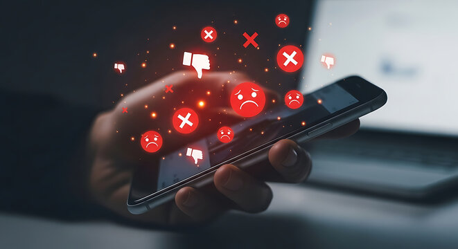 Bad review, feedback, and dislike concept. customer experience dissatisfaction and poor quality service, unhappy client