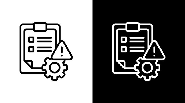 Project Risk White Icon Set Design