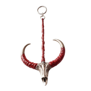 horned skull pendant png