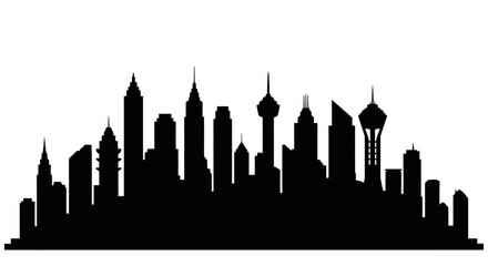 Fototapeta premium Las vegas skyline at night a striking black city silhouette
