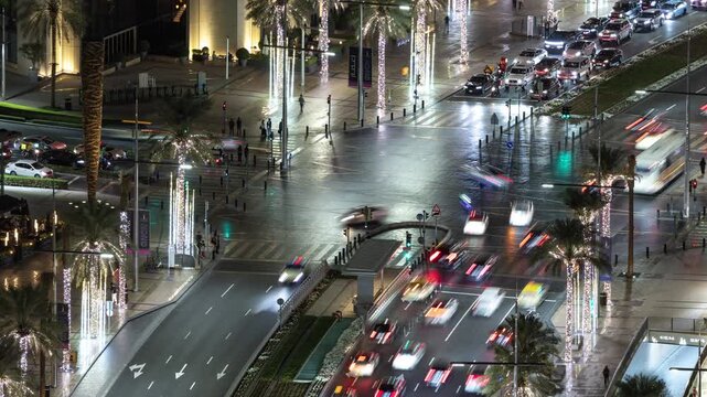 dubai street scene from a unique high vantage point