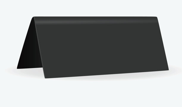 Blank grey table name card. vector illustration