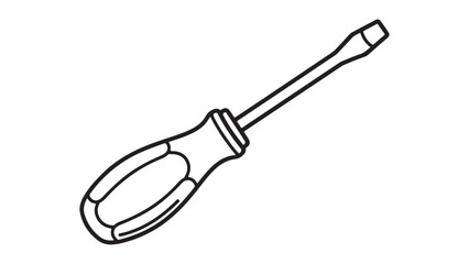 Fototapeta premium Minimalist Flat Design Screwdriver Vector Illustration for UI and Infographics