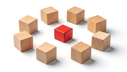 Fototapeta premium Wooden blocks isolated on a white background