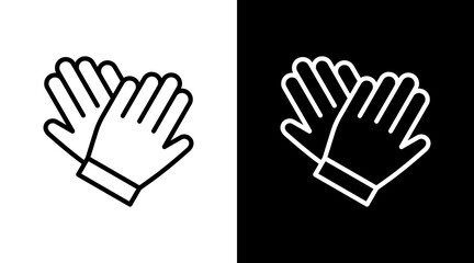Fototapeta premium Work Gloves White Icon Set Design