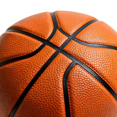 Obraz premium imager Basketball close up with orange pebbled leather texture, professional sports ball detail, athletic equipment for team competition and exercise isolated on White Background background