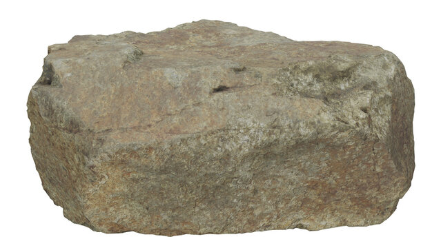 Granite rock in yellowish brown color with 3d appearance placed on a flat surface