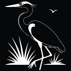 Fototapeta premium heron silhouette vector