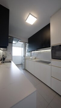 Modern White and Black Kitchen Interior Design