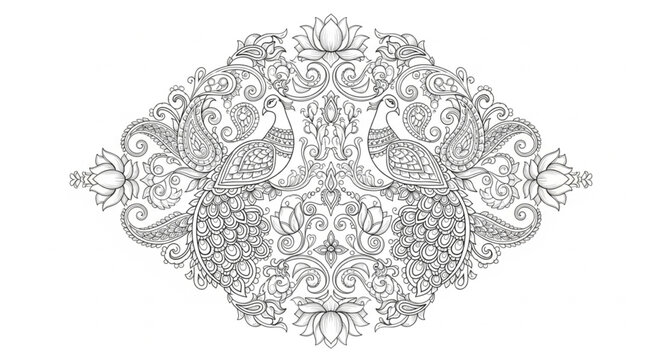 Black and white mandala design.