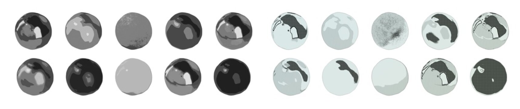 set of spheres transparent png