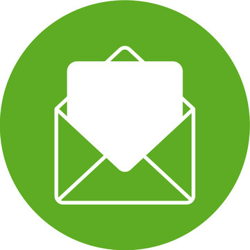 mail icon on green background