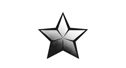Fototapeta premium Graphic star illustration with halftone effect on white background