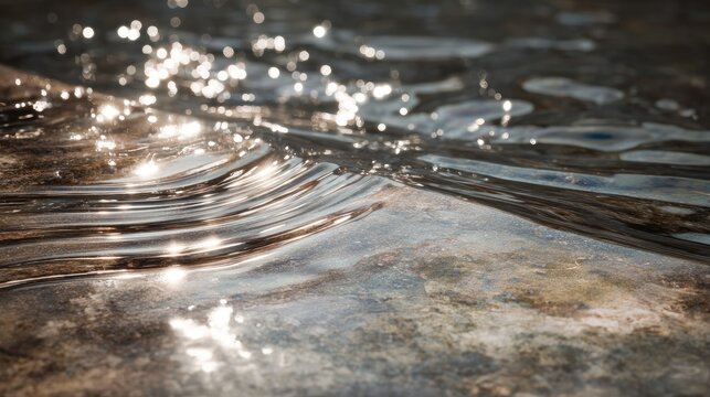 Glossy damp stone surface showing fine ripples and cool tactile quality. Great for minimal aesthetics, spa visuals, and calming compositions.