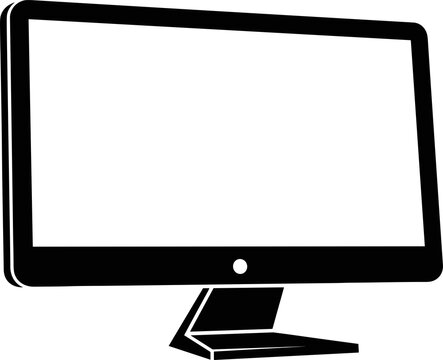 Computer monitor silhouette image showcasing technology, digital screen, desktop, display, device, design