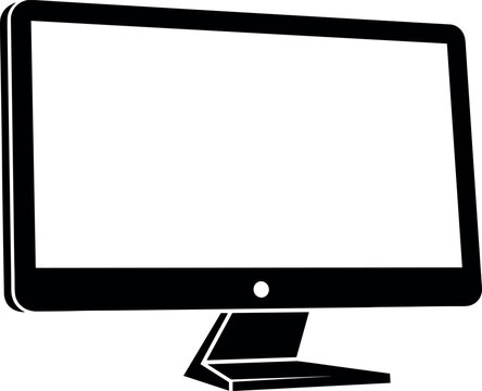 Computer monitor silhouette vector illustration showcasing technology, digital screen, desktop, display, device, design