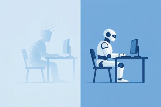 When the robot takes over: AI replacing the human worker at the office desk