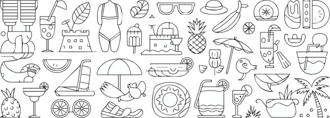 Naklejka premium Swimwear and beach accessory collection