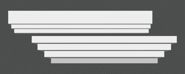 Classic Decorative Wall and Ceiling Molding Set – Elegant Crown Molding, Baseboard, and Architectural Trim Vector Collection © gzba