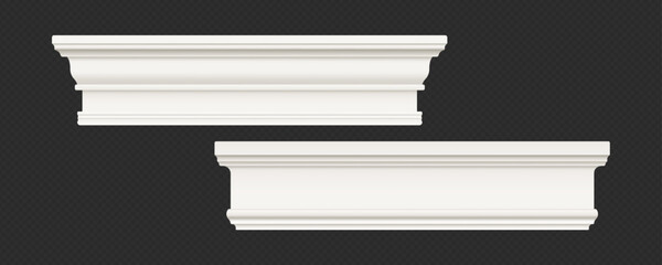 Classic Decorative Wall and Ceiling Molding Set – Elegant Crown Molding, Baseboard, and Architectural Trim Vector Collection © gzba