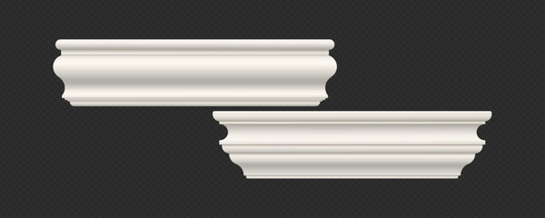 Classic Decorative Wall and Ceiling Molding Set – Elegant Crown Molding, Baseboard, and Architectural Trim Vector Collection © gzba