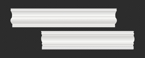 Classic Decorative Wall and Ceiling Molding Set – Elegant Crown Molding, Baseboard, and Architectural Trim Vector Collection © gzba